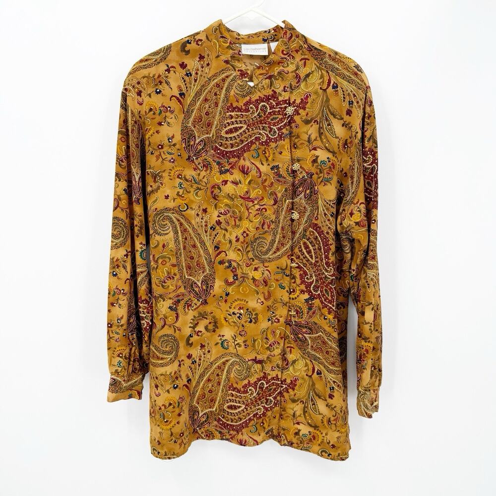 Vintage Liz Claiborne Collection‎ 100% Silk Paisley Blouse 10 Teacher Secretary